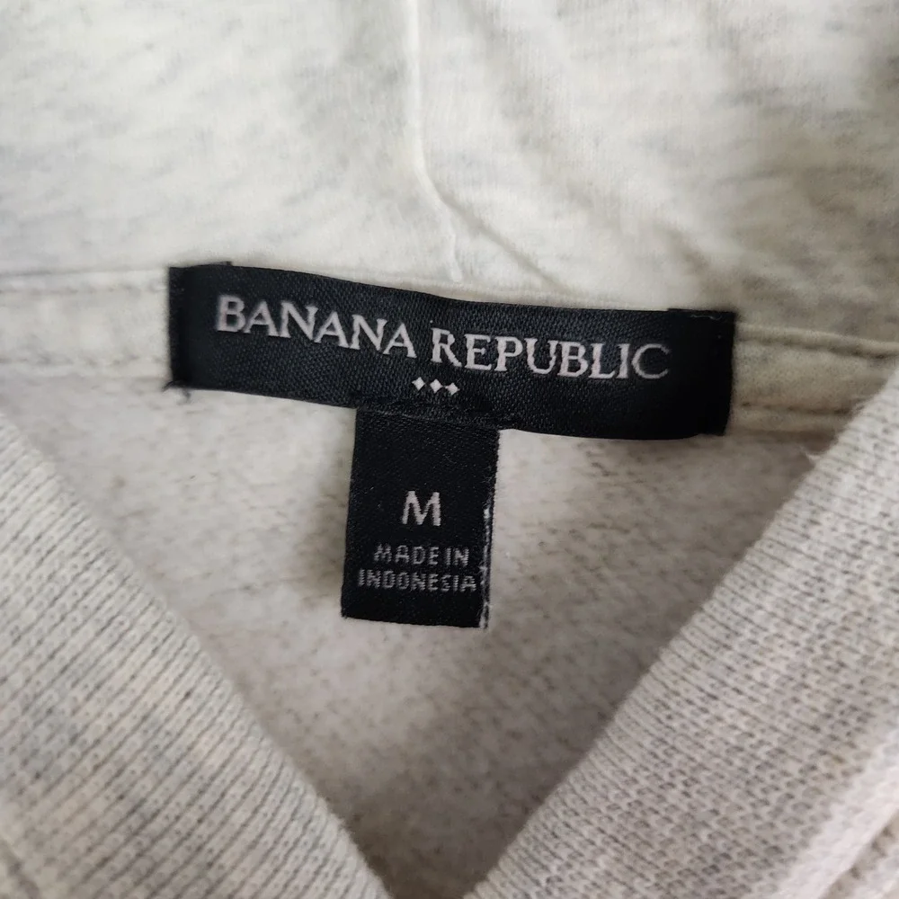 Banana Republic Hoodie Mens Medium Oatmeal Heather Cotton Pullover Raglan Sleeve